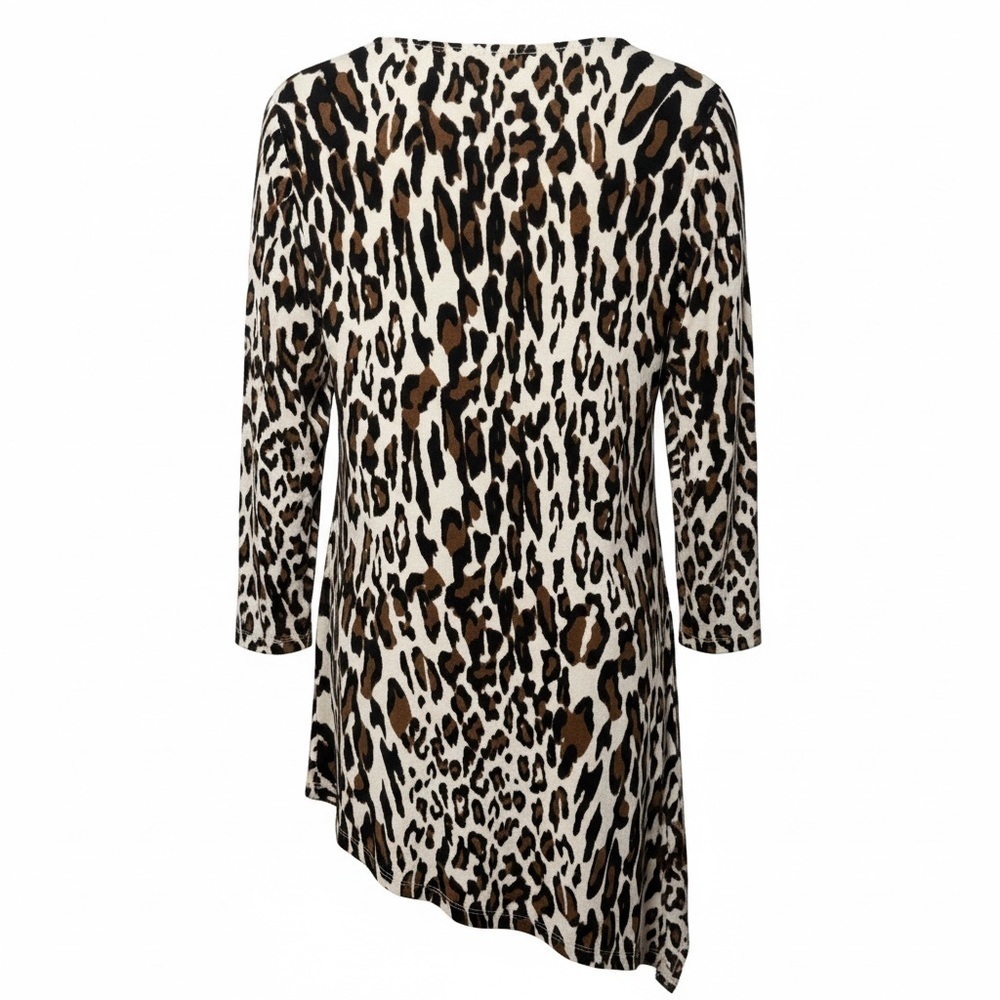 Chico's Animal Print Top with Asymmetrical Design - Picture 3 of 9